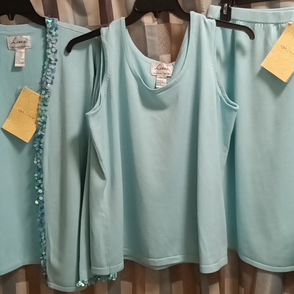 FINAL PRICE NWT Linea by Louis Dell'Olio acrylic blend 3-pc skirt suit 1X - Picture 9 of 15